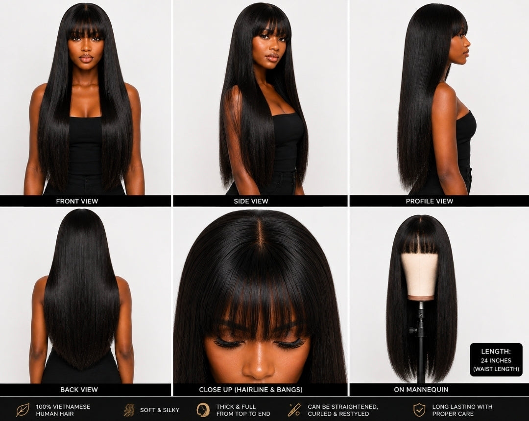 24” Black Bang Wig (Naomi Boss)