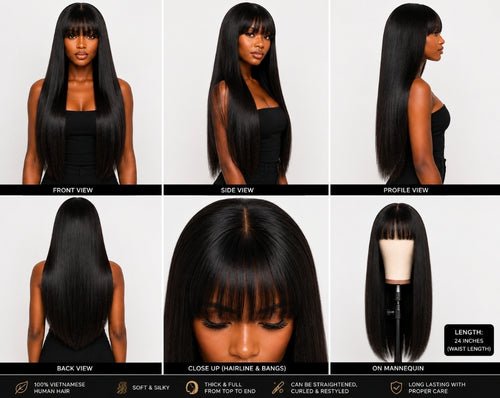 24” Black Bang Wig (Naomi Boss)
