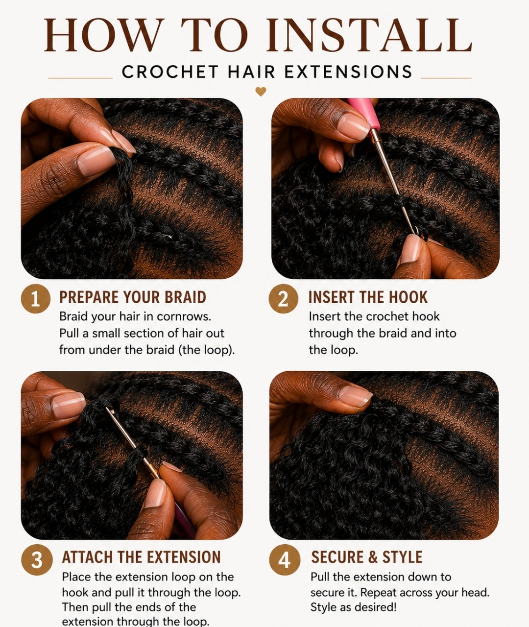 Oge Crochet Waves ( Kinky straight, Deep-wave, Jerry Curl)