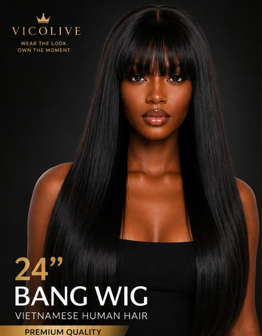 24” Black Bang Wig (Naomi Boss)